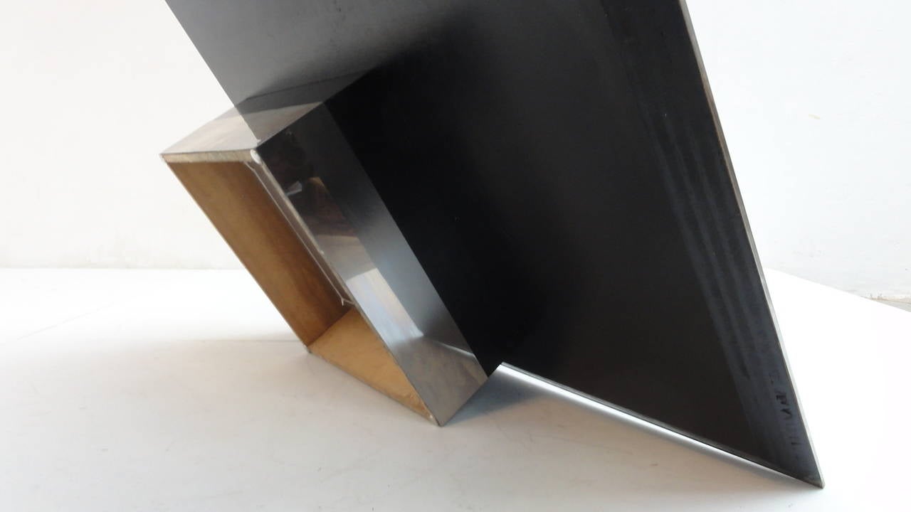 Stunning 1970s Italian Stainless 'Floating' Coffee Table by Saporiti 5