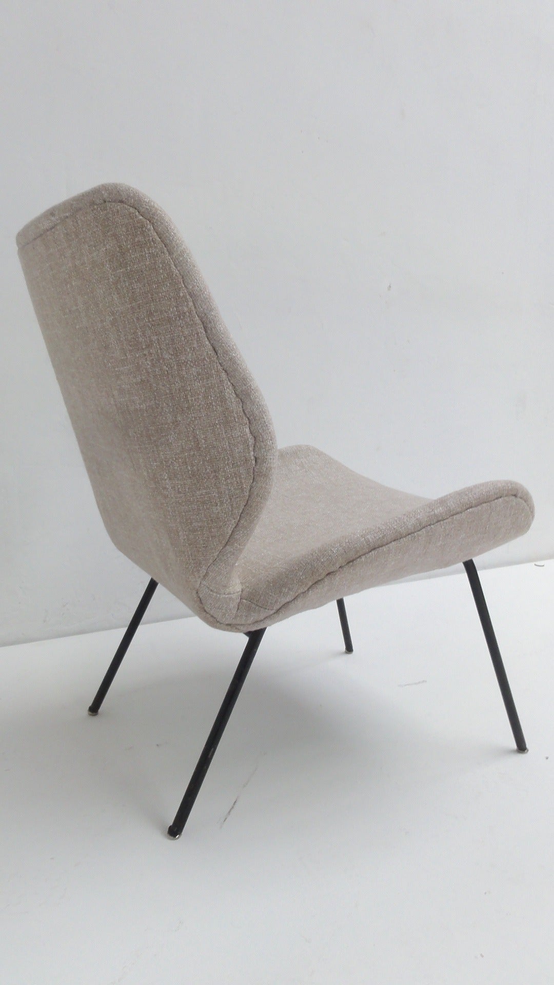 Upholstery Elegant Pair of 1950s Italian Easy Chairs Attributed to Gastone Rinaldi
