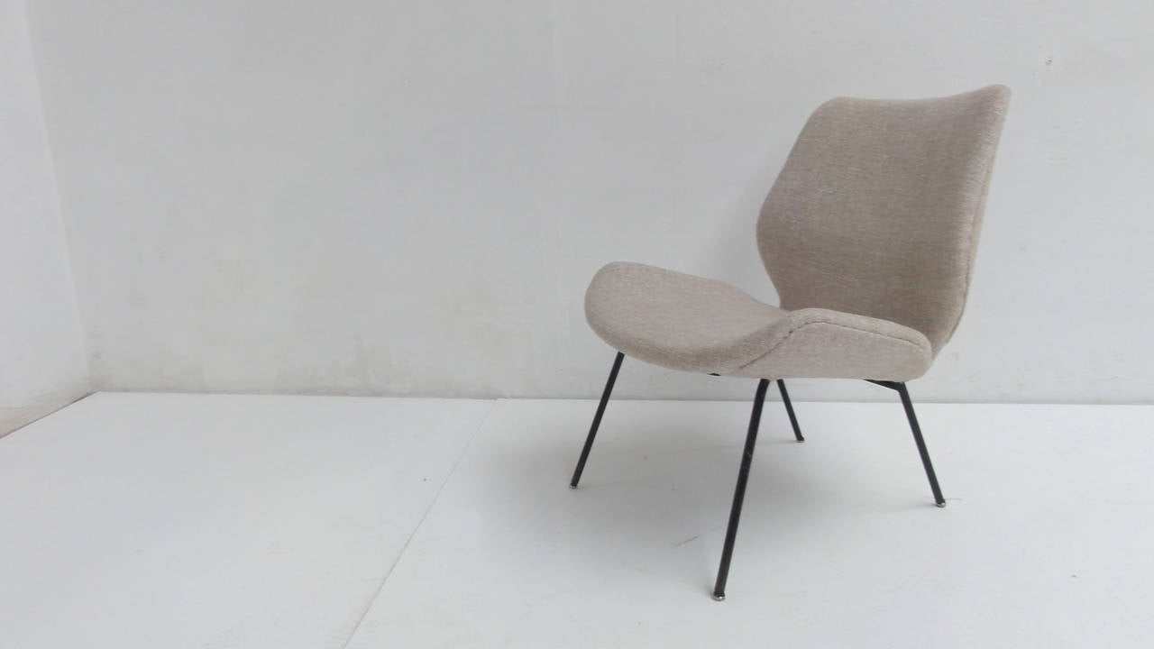 Elegant Pair of 1950s Italian Easy Chairs Attributed to Gastone Rinaldi 4