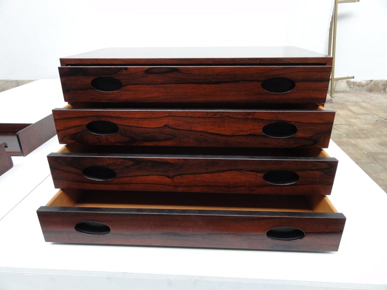 Rosewood shelving  & drawer unit with label, Gianfranco Frattini, Bernini , 1956 1