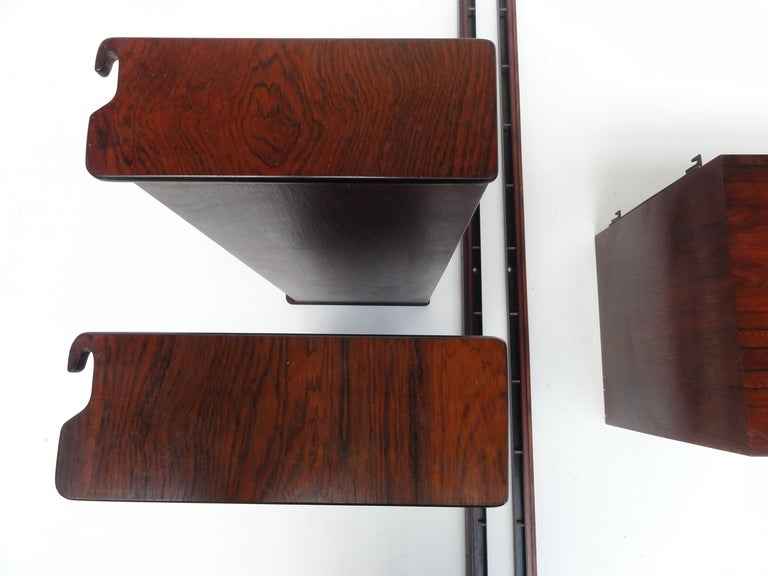 Rosewood shelving  & drawer unit with label, Gianfranco Frattini, Bernini , 1956 2