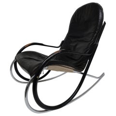 Paul Tuttle 1972 "Nonna" rocker in leather,Strassle Switzerland 9