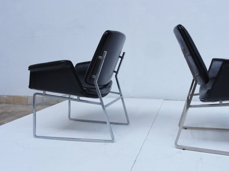 Rare pair Illum Wikkelso easy chairs for Arflex Italy 1964 In Good Condition In bergen op zoom, NL