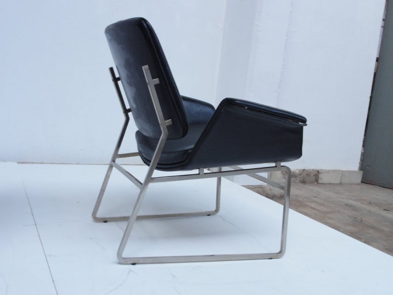 Mid-20th Century Rare pair Illum Wikkelso easy chairs for Arflex Italy 1964