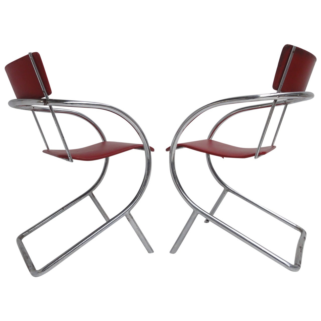 Pair of 1932 Dutch Avant Garde, Model 32 Chairs by Paul Schuitema for D3