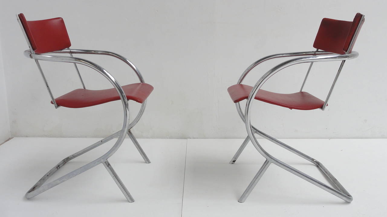 Pair of 1932 Dutch Avant Garde, Model 32 Chairs by Paul Schuitema for D3 For Sale 2