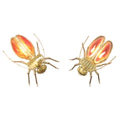In the Style of Jacques Duval-Brasseur Beetle Appliques, circa 1970 Paris France