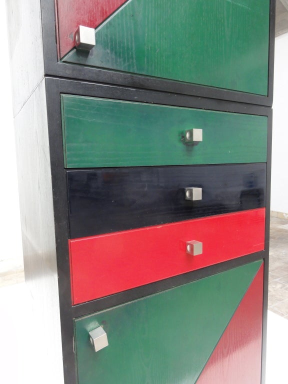 Lacquered Ico Parisi, unique cabinet with COA , documented at Parisi archive