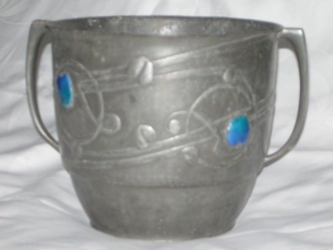 Art Nouveau Archibald Knox Champagne Bucket with Ruskin Jewels, Liberty & Co., Published