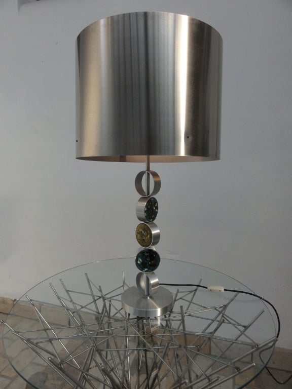 Space Age Nanny Still Aluminum and Glass Table Lamp RAAK Lighting Amsterdam 1968 In Good Condition For Sale In bergen op zoom, NL