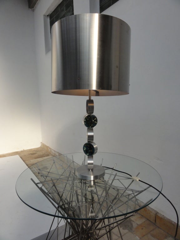 Space Age Nanny Still Aluminum and Glass Table Lamp RAAK Lighting Amsterdam 1968 For Sale 5