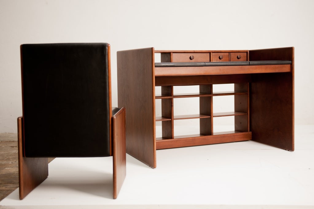 20th Century Fabio Lenci  flexible vanity unit / desk with matching chair