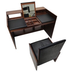 Vintage Fabio Lenci  flexible vanity unit / desk with matching chair