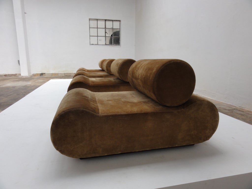 Wood Seating as minimalist sculpture by Klaus Uredat, 1972. Published
