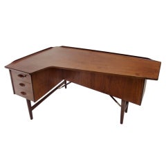 Peter Nielsen Løvig teak writing desk Denmark 1958