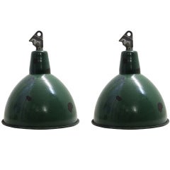 Kaba Large | Pair of Green Industrial Lamps (2x)