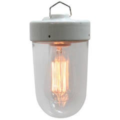 Vintage Barentin (118 in stock) | White porcelain industrial lamps.