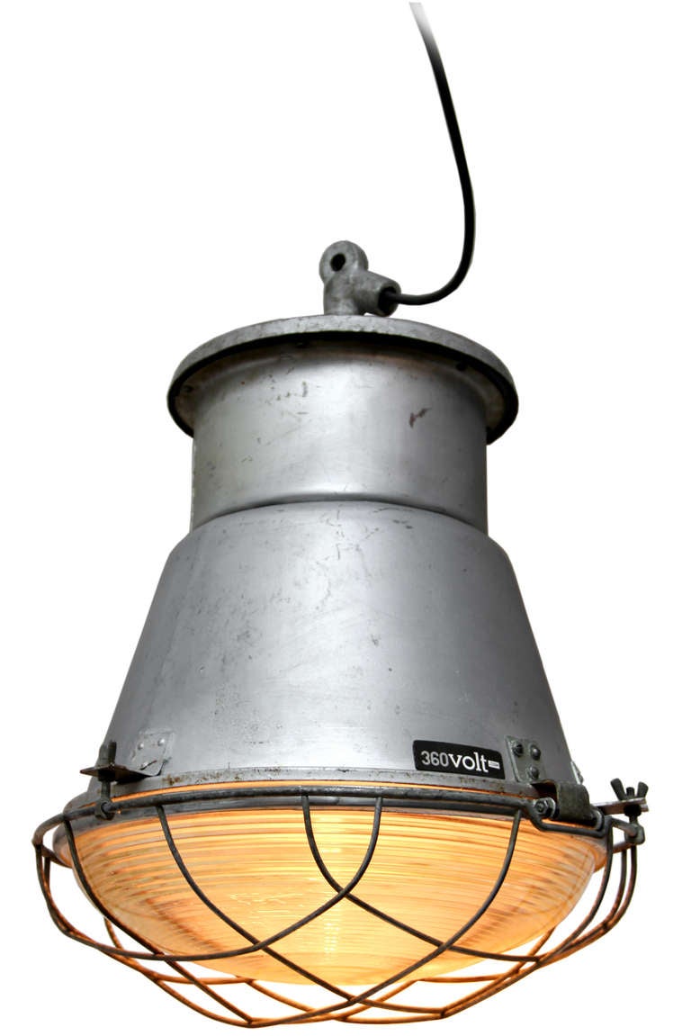 Kepice S (1 pieces) Rounded Glass, Industrial Hanging Lamp at 1stdibs