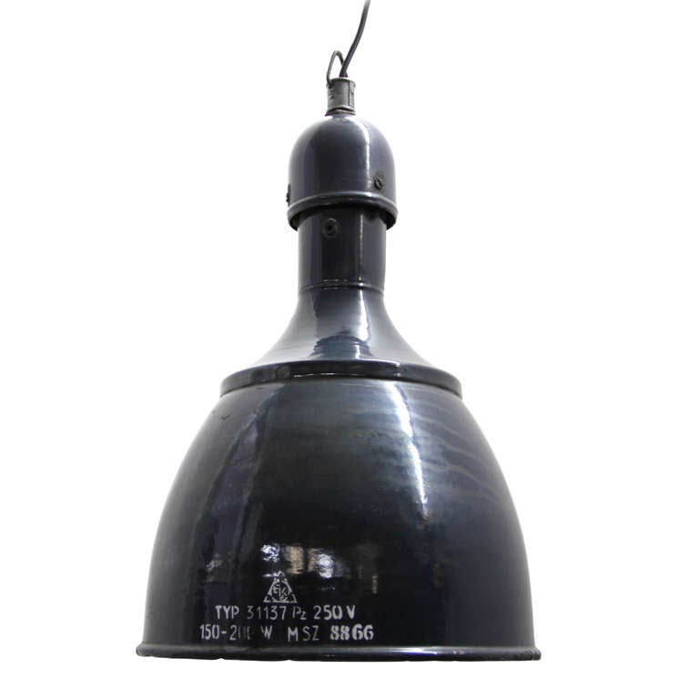 European industrial Bauhaus classic. Rare model. Used in warehouses and factories in east Europe. weight 2.3 kg / 5.1 lb

All lamps have been made suitable by international standards for incandescent light bulbs, energy-efficient and LED bulbs