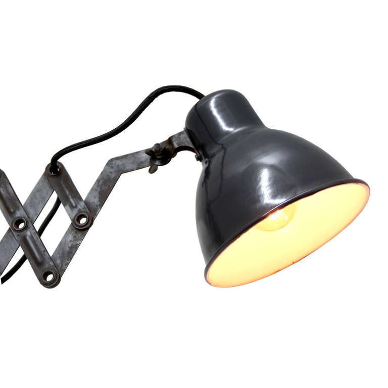 Vintage Industrial wall scissor. Black shade.

All lamps have been made suitable by international standards for incandescent light bulbs, energy-efficient and LED bulbs with an E26/E27 socket, new wiring CE certified or UL listed, max 150 W. 100%