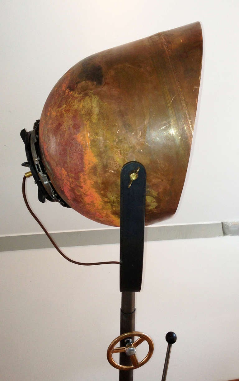 Unique Industrial Copper Lamp made from Industrial Parts on Cast Iron Stative 2