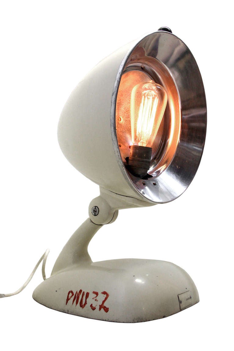 Industrial Worgule | Vintage Gray Metal Desk Lamp (2x)