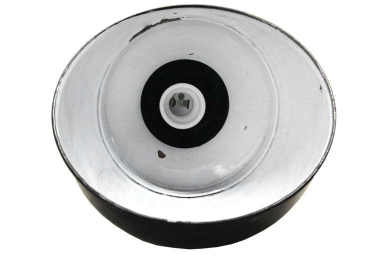 Enamel Biluky S | Rare Asymmetrical Black Industrial Lamp