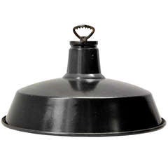 Vintage Chemille | French Black Enamel Industrial Lamp (1x)