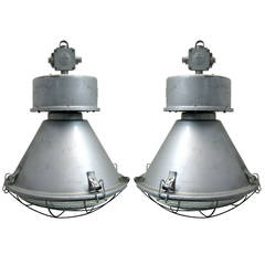 Kepice Rounded, Holophane Glass Industrial Hanging Lamps