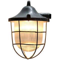 Rabka Holophane (2 in stock) | Vintage Industrial Hanging Lamp