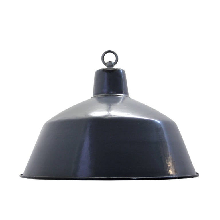 Eger (1 in stock) | Blue / Gray Enamel Industrial Lamp