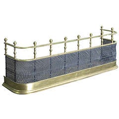 19thc English Brass 
Iron Fender