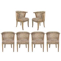Set of Six Curvaceous Modern Dining Chairs