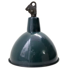 Kaba (1 pieces) | Vintage blue/green enamel industrial lamp