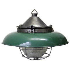 Homi | Green enamel industrial lamp(s)
