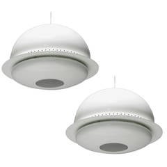 Vintage Pair of White Nictea Pendants by Afra and Tobia Scarpa