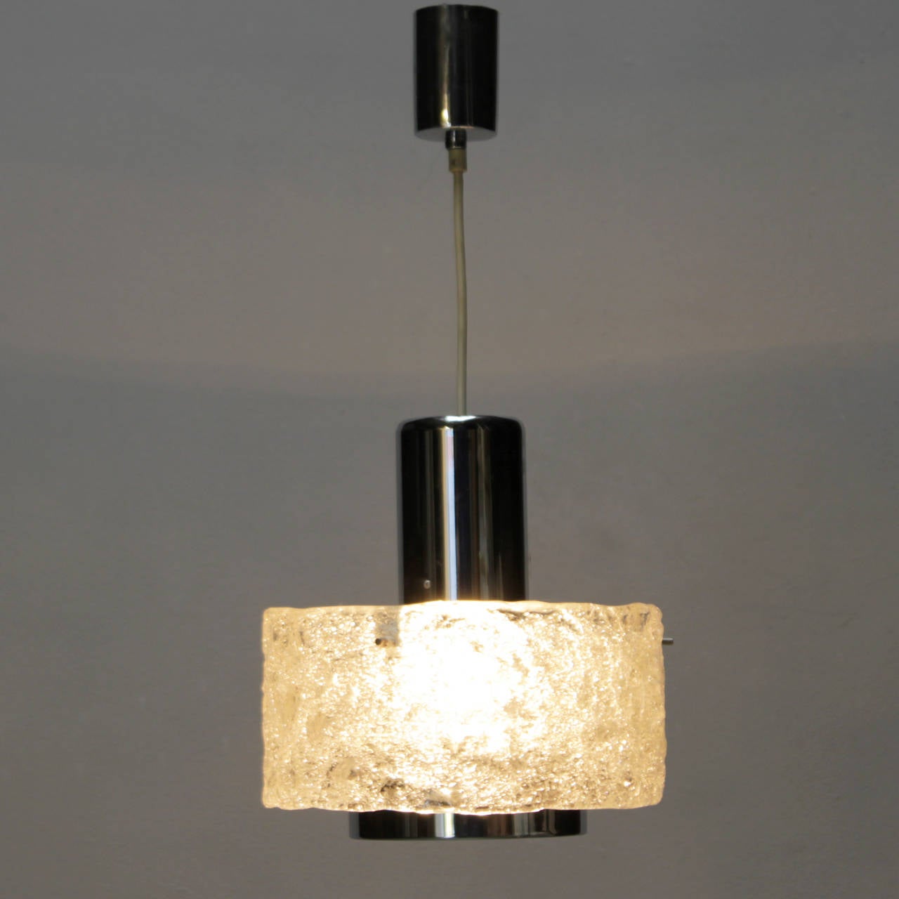 Frosted Pendant in the style of Kalmar Lighting For Sale