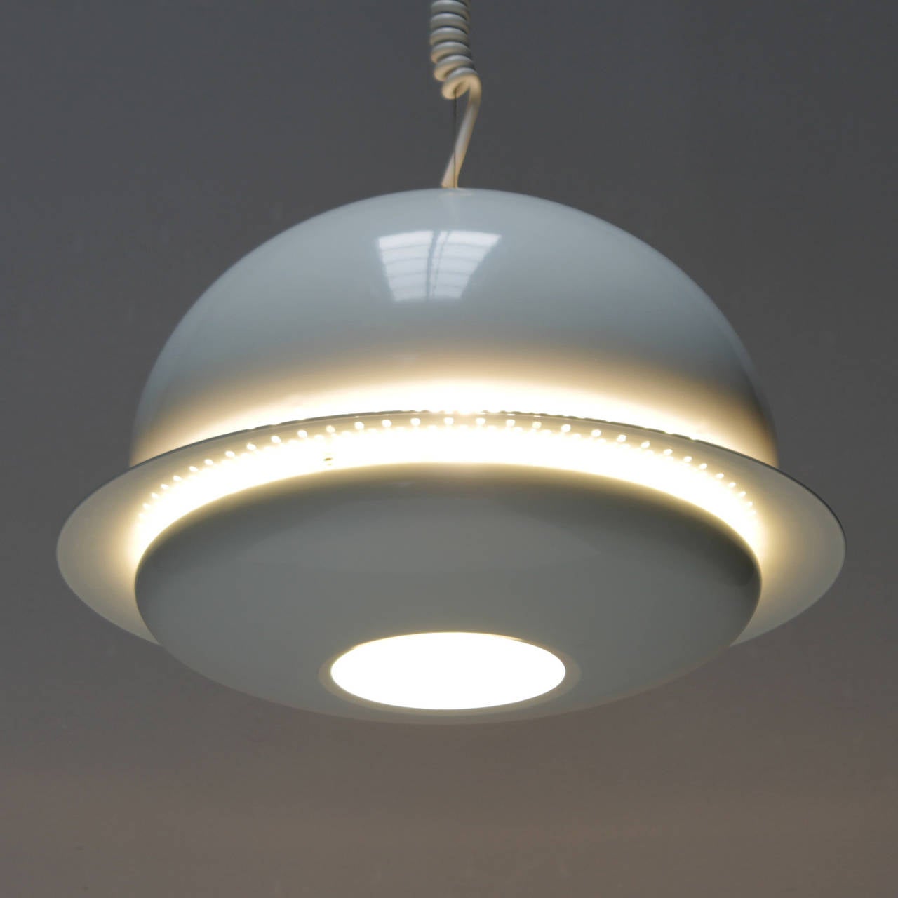 Italian Pair of White Nictea Pendants by Afra and Tobia Scarpa