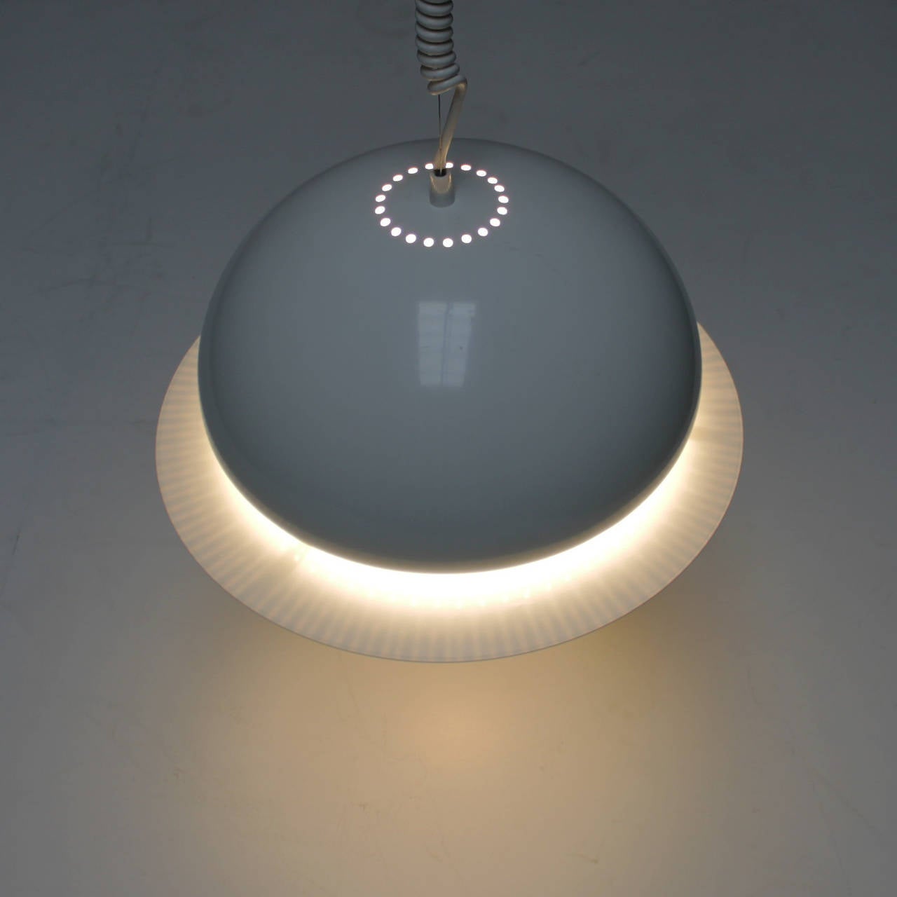 Glass Pair of White Nictea Pendants by Afra and Tobia Scarpa