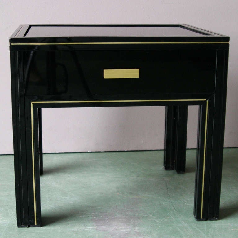 Brass Signed Side Table by Pierre Vandel, French