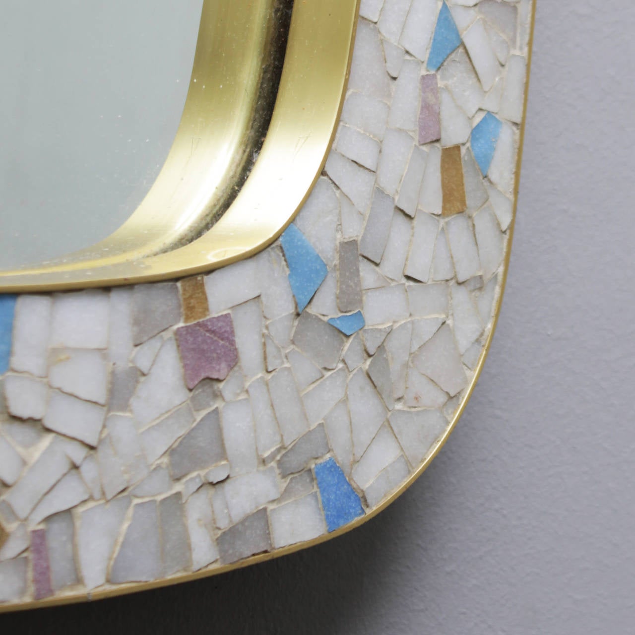 Italian Large Mid-Century Mosaic Tile Mirror