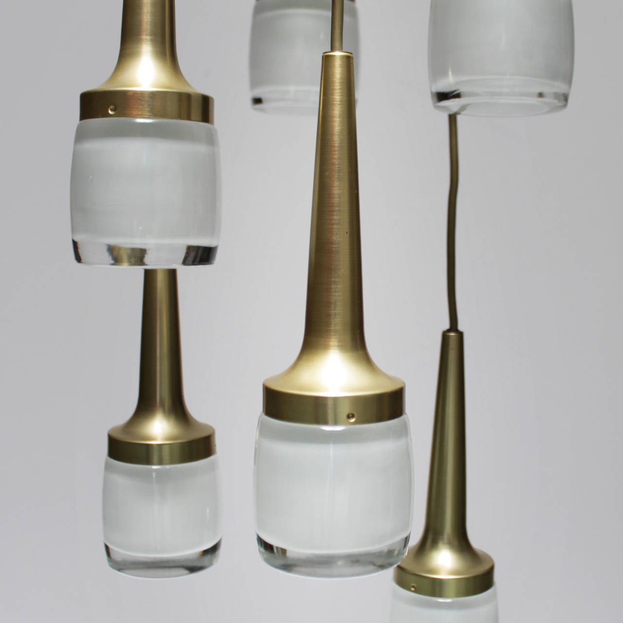 Brushed Fixture with Six Staff Pendants, Germany For Sale