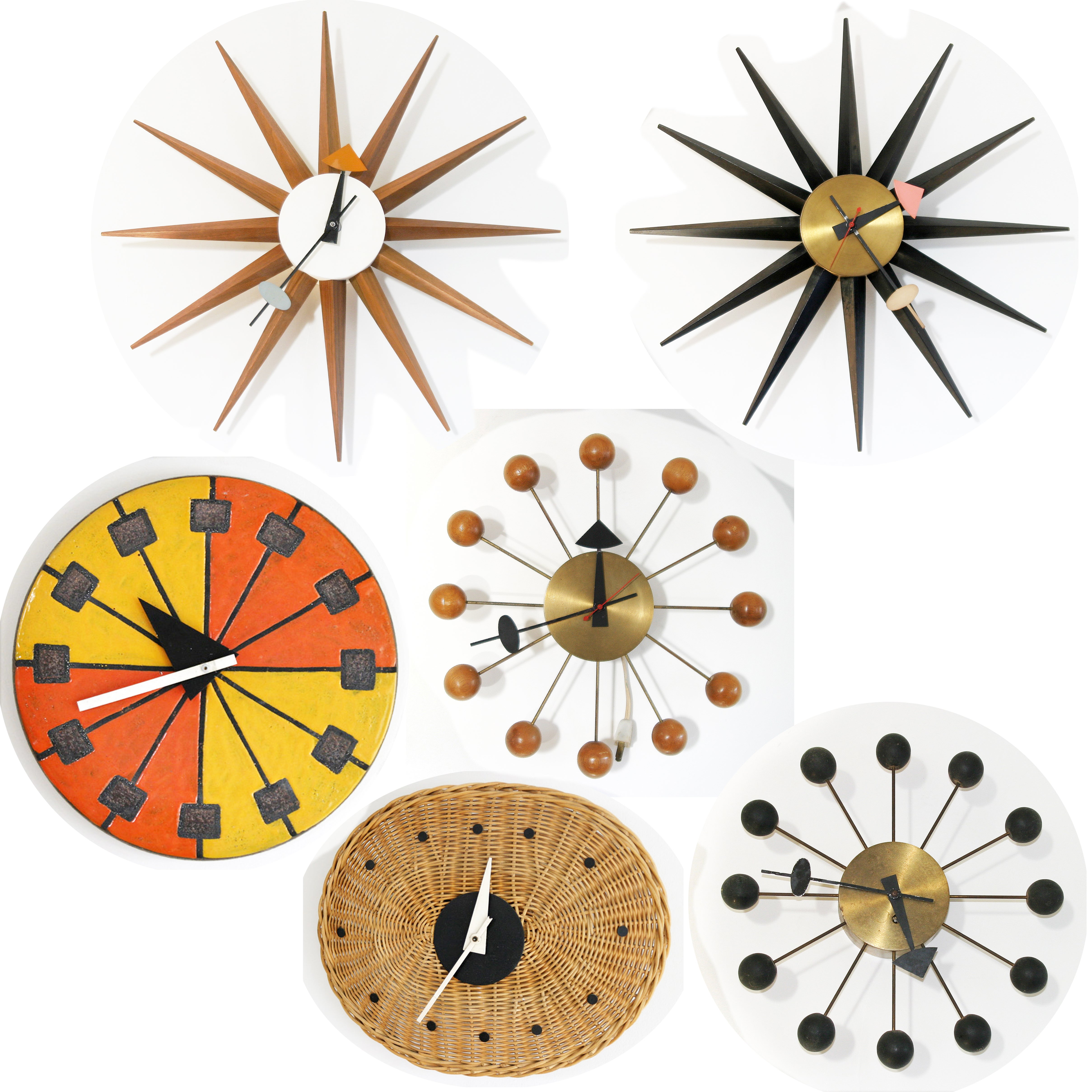 Six George Nelson Clocks