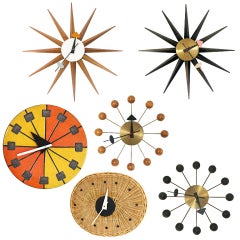 Six George Nelson Clocks