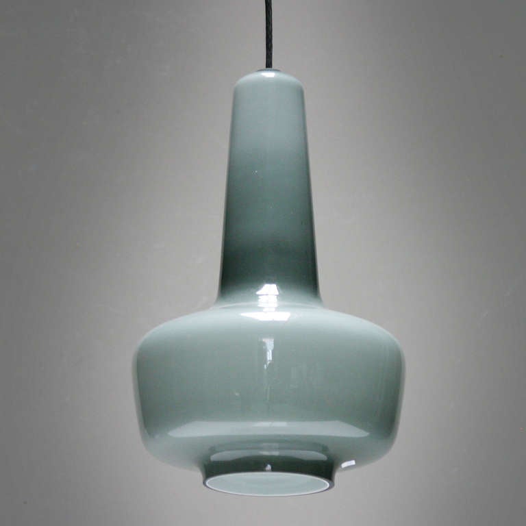 A Kastrup - Holmegaard ‘Kreta’ Pendant by Jacob E. Bang for Fog & Morup.

Whenever the well known Danish lighting manufacturer Fog & Morup envisioned a lamp in glass, they turned to the Royal Kastrup-Holmegaard Glassworks to execute it. Most often