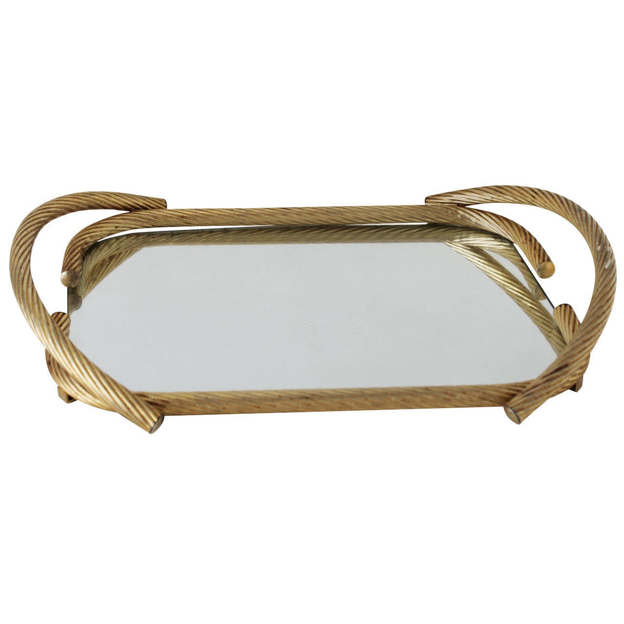 French Rope Mirror Serving Tray For Sale at 1stdibs