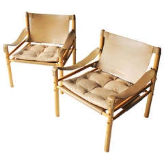 Vintage Pair of 'Scirocco' Safari Chairs by Arne Norell