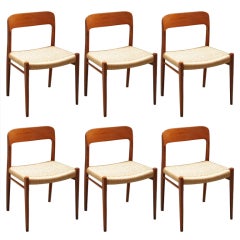 Six dining chairs by Niels O. Møller No. 75