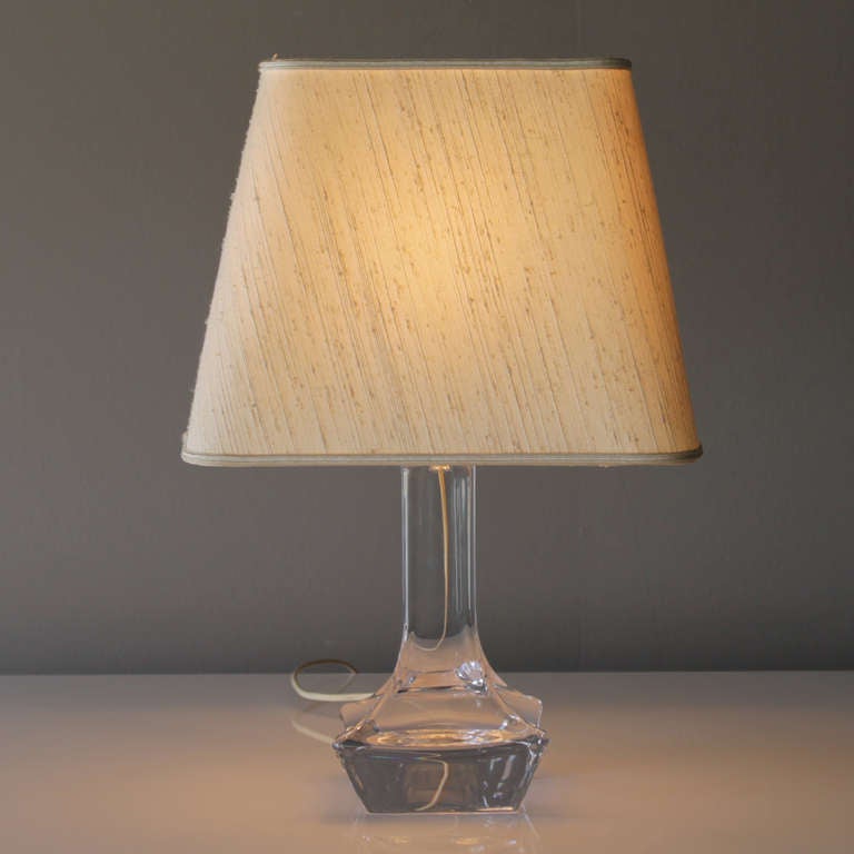 Mid-Century Modern Crystal Table Lamp by Daum France