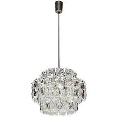 Nickel-Plated Kinkeldey Chandelier with Rectangular Crystals 7